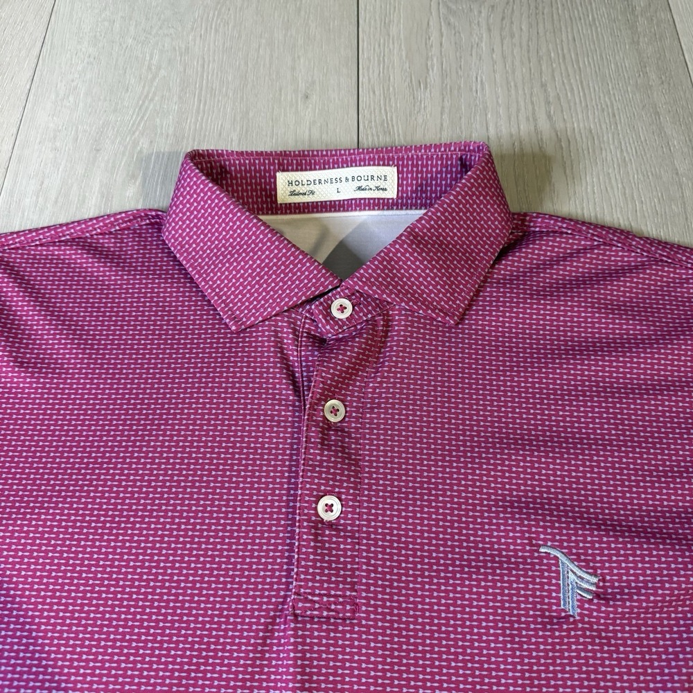 Holderness Bourne Polo Shirt Men's L Large Performance TRINITY FOREST GOLF CLUB